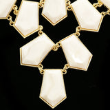 Luxury Faceted Necklace Gold/White NWOT