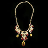 Luxury Crystal Necklace Gold/Red NWOT