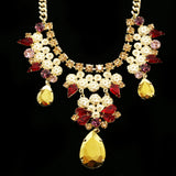 Luxury Crystal Necklace Gold/Red NWOT