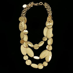 Luxury Hammered Finish Necklace Gold NWOT