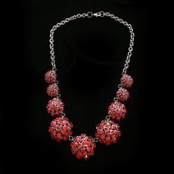 Luxury Crystal Necklace Gunmetal/Red NWOT