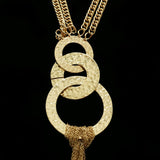 Luxury Hammered Finish Y-Necklace Gold NWOT