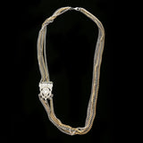 Luxury Crystal Necklace Gold/Dark-Silver NWOT