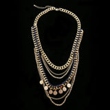 Luxury Hammered Finish Necklace Gold/Blue NWOT