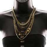 Luxury Hammered Finish Necklace Gold/Blue NWOT