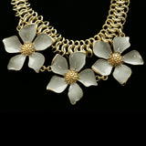 Luxury Flower Necklace Gold/Gray NWOT