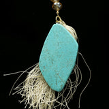 Luxury Semi-Precious Stone Y-Necklace Gold/Blue NWOT