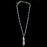 Luxury Crystal Necklace Gold/Blue NWOT