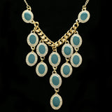 Luxury Crystal Necklace Gold/Blue NWOT