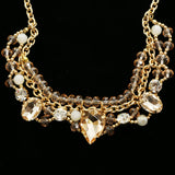 Luxury Crystal Necklace Gold/Peach NWOT