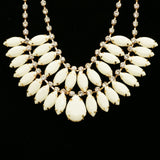 Luxury Crystal Necklace Gold/White NWOT