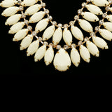 Luxury Crystal Necklace Gold/White NWOT