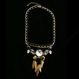 Luxury Crystal Necklace Gold/Black NWOT