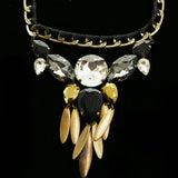 Luxury Crystal Necklace Gold/Black NWOT