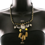 Luxury Crystal Necklace Gold/Black NWOT