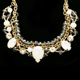 Luxury Crystal Necklace Gold/White NWOT