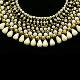 Luxury Semi-Precious Stone Necklace Gold/White NWOT