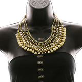 Luxury Semi-Precious Stone Necklace Gold/White NWOT