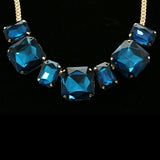 Luxury Crystal Necklace Gold/Blue NWOT