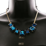 Luxury Crystal Necklace Gold/Blue NWOT