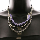 Luxury Faceted Necklace Silver/Purple NWOT