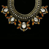 Luxury Crystal Choker-Necklace Gold/Orange NWOT