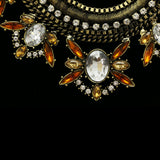 Luxury Crystal Choker-Necklace Gold/Orange NWOT