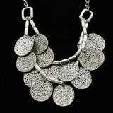 Luxury Hammered Finish Necklace Silver NWOT