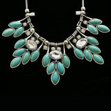 Luxury Semi-Precious Stone Crystal Necklace Silver & Blue NWOT