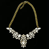 Luxury Crystal Necklace Gold/White NWOT