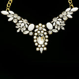 Luxury Crystal Necklace Gold/White NWOT