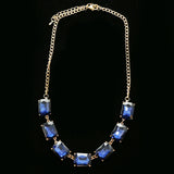 Luxury Crystal Necklace Gold/Blue NWOT