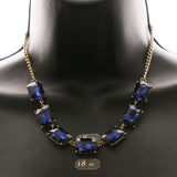 Luxury Crystal Necklace Gold/Blue NWOT