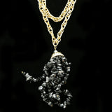 Luxury Crystal Flower Necklace Gold & Black NWOT
