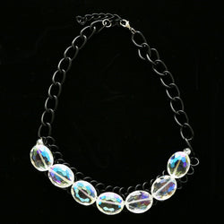 Luxury Faceted Choker-Necklace Gunmetal/Clear NWOT