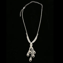 Luxury Crystal Necklace Silver NWOT