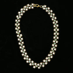 Luxury Crystal Choker-Necklace Gold/Blue NWOT