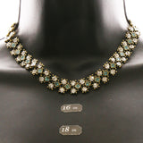 Luxury Crystal Choker-Necklace Gold/Blue NWOT