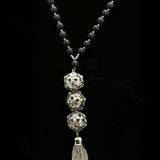 Luxury Y-Necklace Silver/Black NWOT