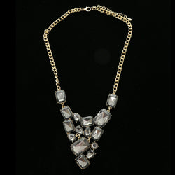 Luxury Crystal Necklace Gold/Gray NWOT
