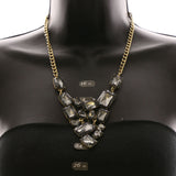 Luxury Crystal Necklace Gold/Gray NWOT