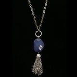 Luxury Crystal Y-Necklace Silver/Blue NWOT