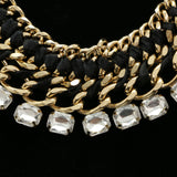 Luxury Crystal Necklace Gold/Black NWOT