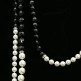 Luxury Crystal Pearl Necklace Silver & Black NWOT