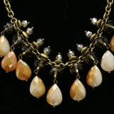 Luxury Faceted Necklace Gold/Brown NWOT