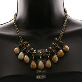 Luxury Faceted Necklace Gold/Brown NWOT