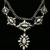 Luxury Faceted Necklace Gunmetal/Dark-Silver NWOT