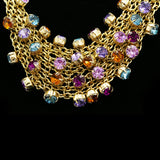 Luxury Crystal Necklace Gold/Multicolor NWOT