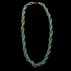 Luxury Beads Necklace Gold/Blue NWOT