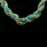 Luxury Beads Necklace Gold/Blue NWOT